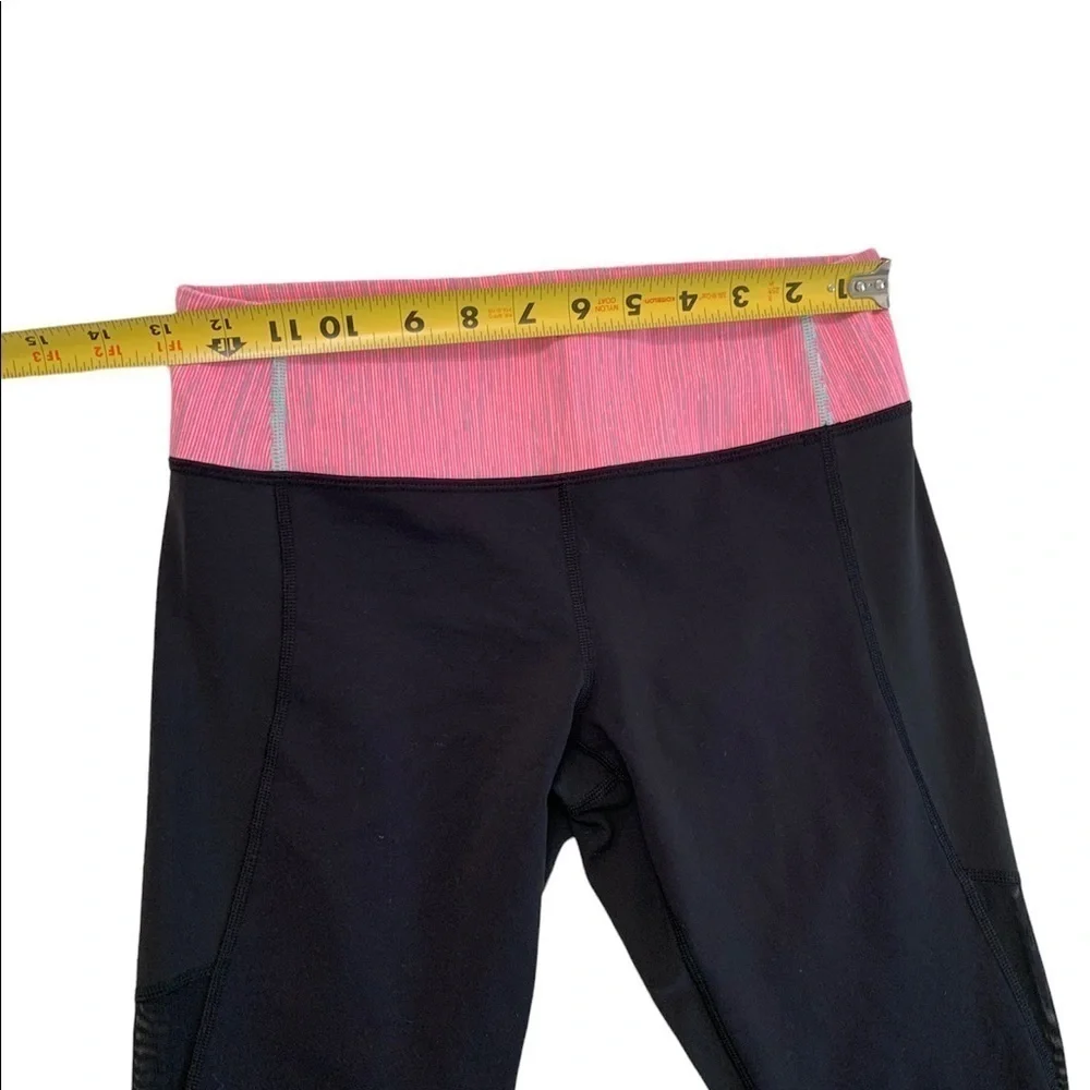 Lululemon Athletica Black & Pink Mesh Leggings Size 6 - Picture 10 of 16